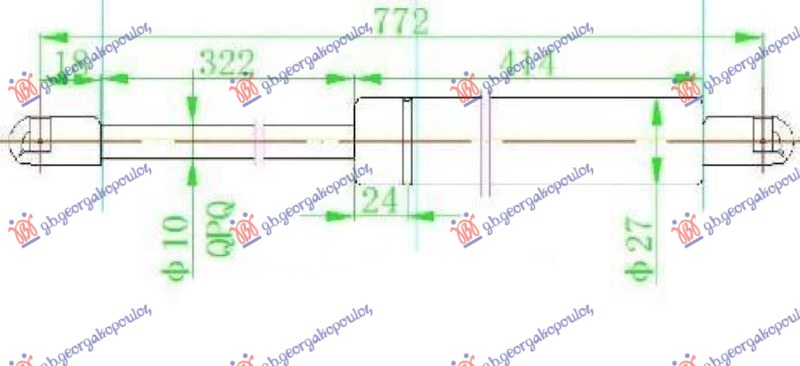 AMORTIZ.ZAD.VRATA(630N)-Vito/Viano(95-03