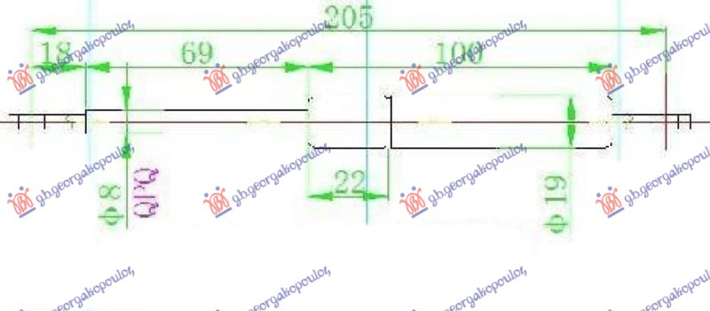 AMORTIZER GEPEK VRATA (205L-700N)       