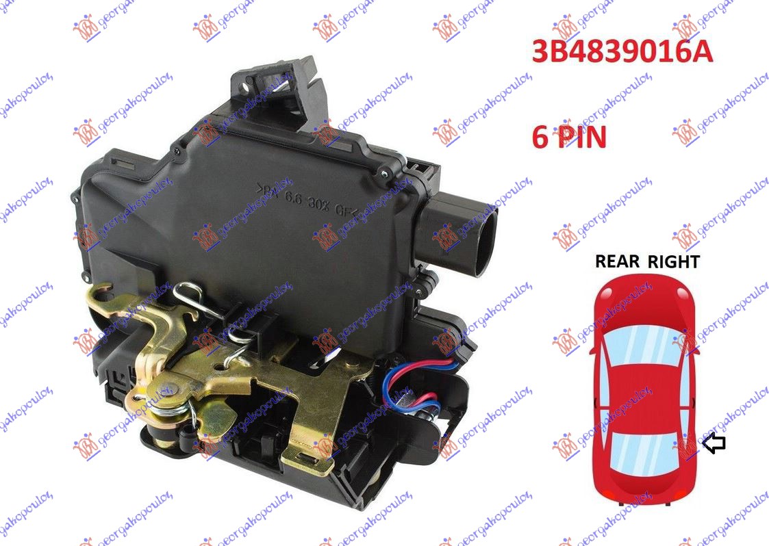 BRAVA ZADNJIH VRATA ELEKTRICNA (6 PIN) - DESNO