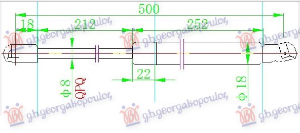AMORTIZER GEPEK VRATA (500L-450N)
