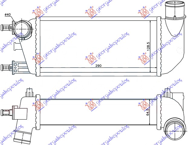 HLAD INTERCOOLER 1.3JTD (29x13x6.4)