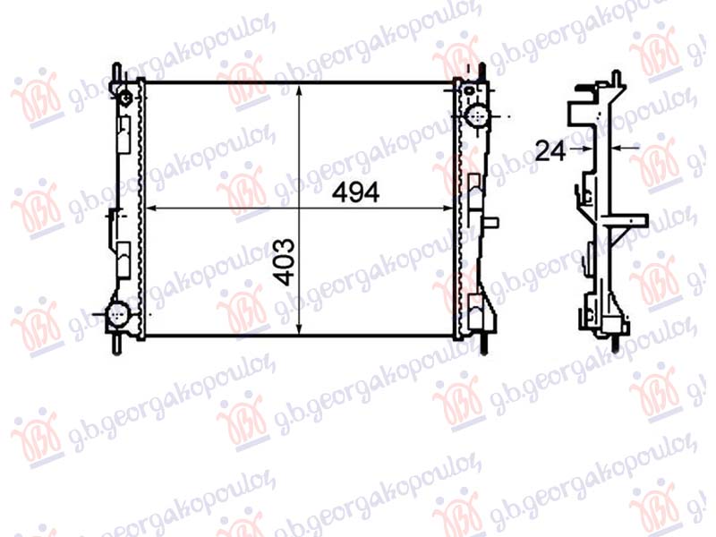 HLADNJAK MOTORA 1.5 DIZEL (-AC) (49.4x415x2.3) UK (NRF)