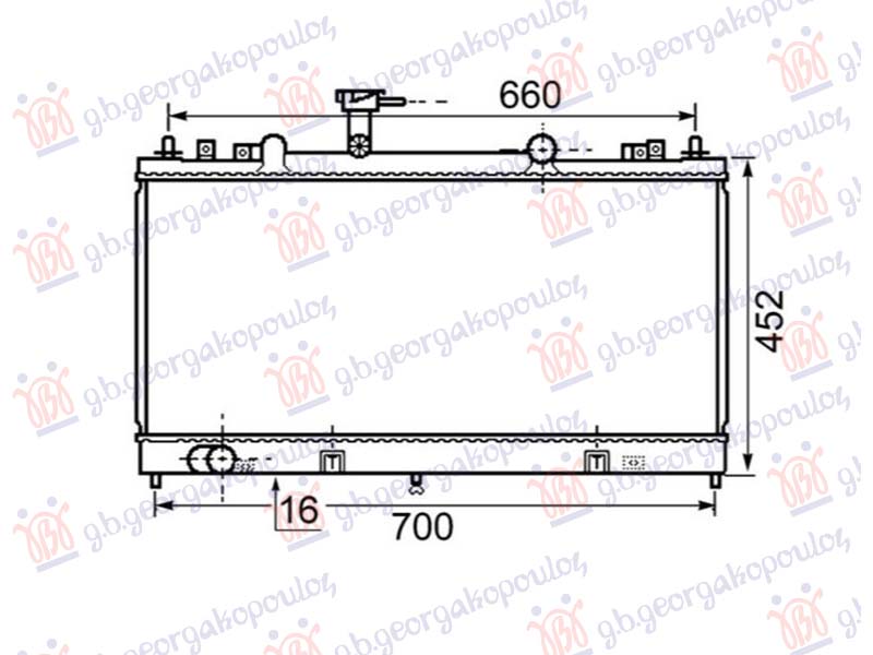 HLADNJAK MOTORA 2.3 BENZIN (-2005) - 2.0 DI DIZEL (MAN) (375x740x16) (VALEO)