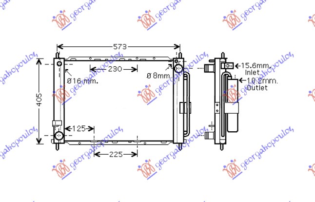 HLADNJAK MOTORA I KLIME 1.4/1.6i/16V DCi (+AC) (51x38) (NRF)
