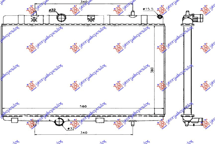 HLADNJAK MOTORA BENZIN/DIZEL (38x56x2.7) (HELLA)