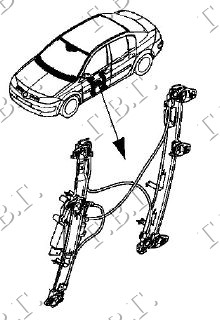 PODIZAC PREDNJEG PROZORA ELEKTRICNI 4/5 VRATA COMFORT - LEVO