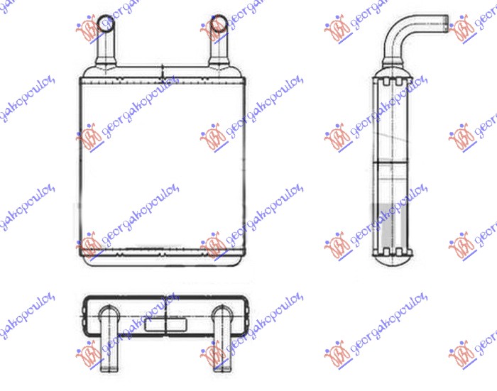 GREJAC KABINE (ZADNJI) 3.2/3.5/3.7 BENZIN - 2.2/3.0 DIESEL (178x172x32) (MAHLE B