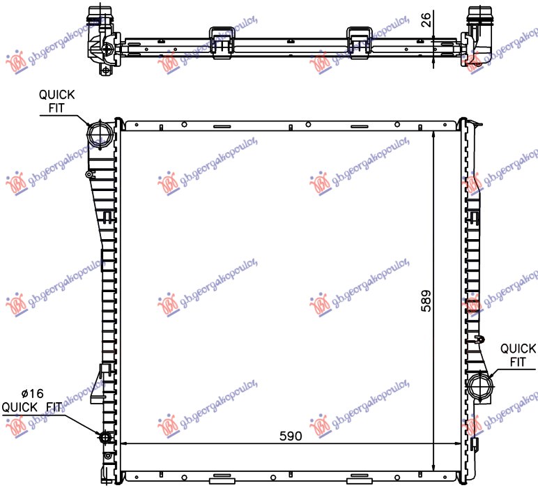 HLADNJAK MOTORA 3.0 BENZIN/DIZEL (AUTO) (59x60x2.4) (NRF)