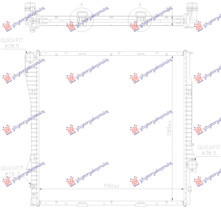 HLADNJAK MOTORA 4.4-4.6-4.8 BENZIN/DIZEL (AUTO) (59x60x4.0) (NRF)