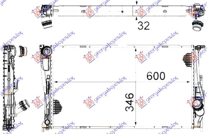 HLADNJAK MOTORA 3.0 (135i) BENZIN (MAN) - 2.0 (116D-118D-120D-123D) DIZEL (MAN/A