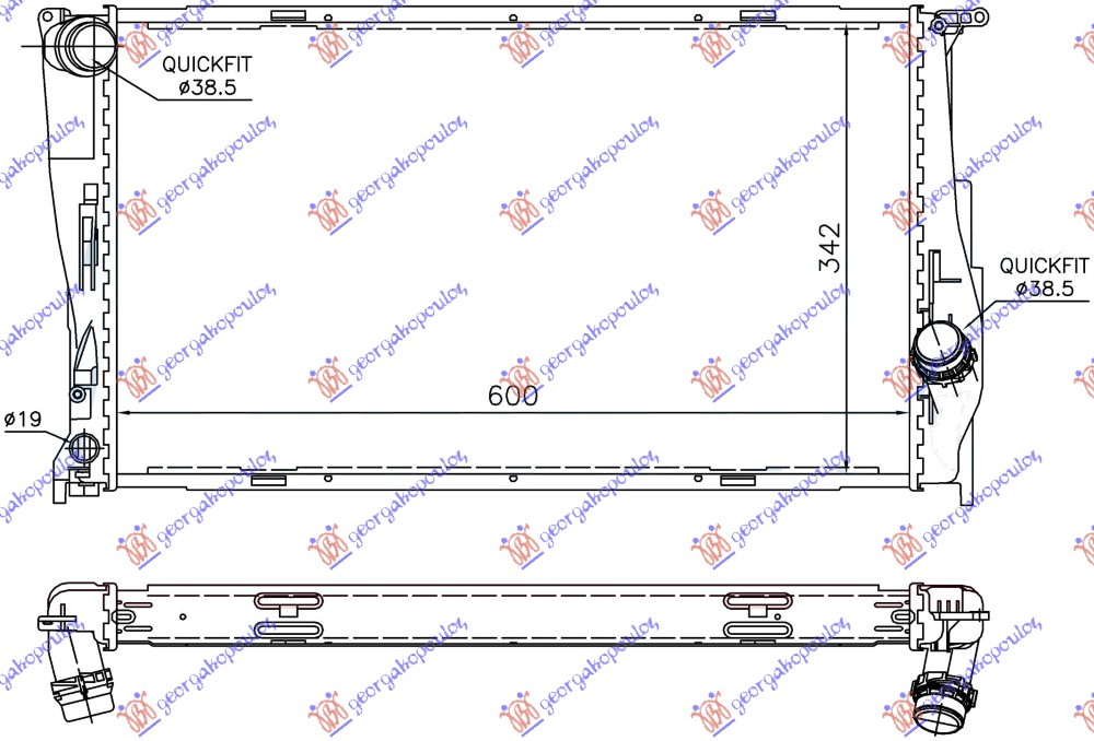 HLADNJAK MOTORA 3.0 (135i) BENZIN (MAN) - 2.0 (116D/118D/120D/123D) DIZEL (MAN/A
