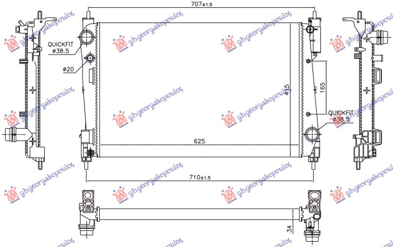HLADNJAK MOTORA 1.3 JTD-CDTI (62x39.5) 55KW (NISSENS)
