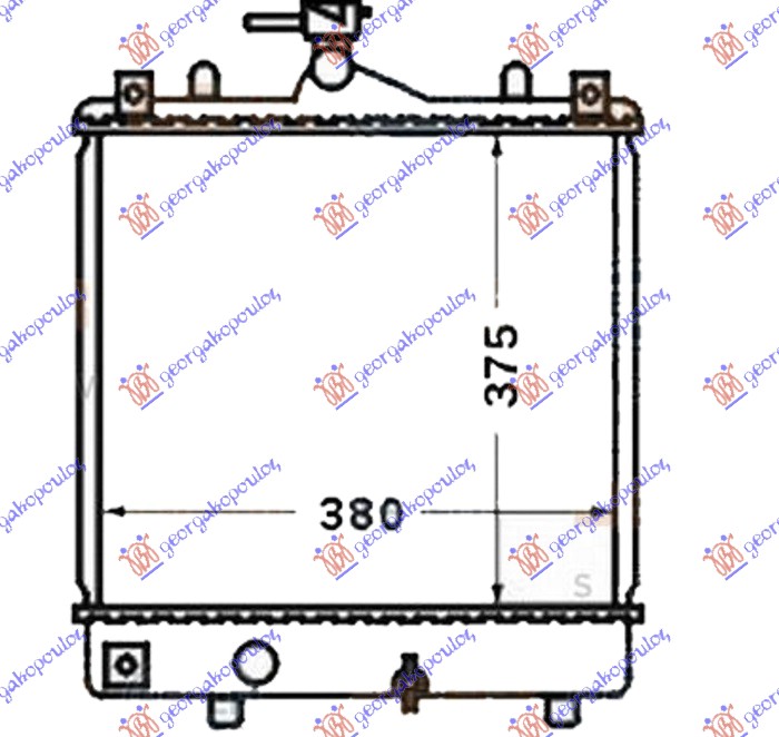 HLADNJAK MOTORA 1.0/1.2 BENZIN (MAN) (375x380x26) (OTVOREN SISTEM) (LEMLJEN SPOJ