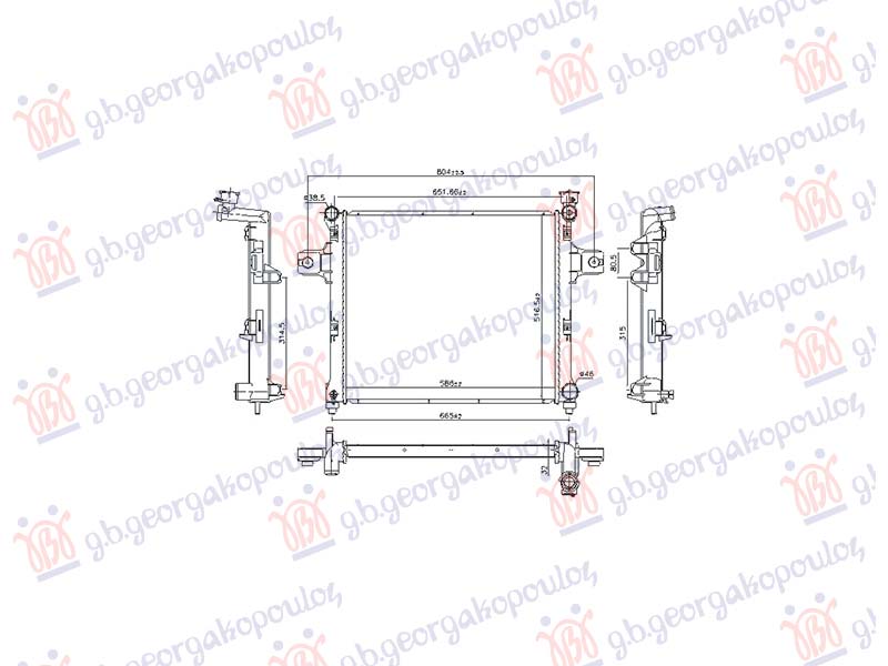 HLADNJAK MOTORA 5.7 BENZIN (AUTO) (588x508) (NRF)