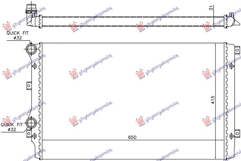 HLADNJAK MOTORA 1.2/1.4/1.6/1.8 Tsi BENZIN - 1.9 TDi DIZEL (650x410) (MEHANICKI 