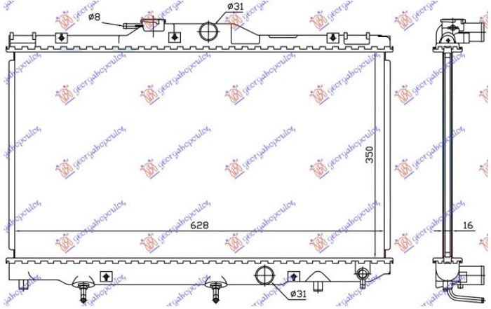 HLADNJAK MOTORA 1.4 BENZIN (+/-AC) (630x350) (KOYO)