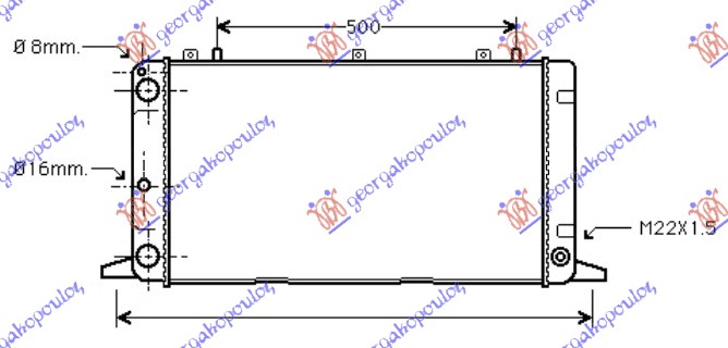 HLADNJAK MOTORA 1.6/2.0 BENZIN (620x320) (NRF)
