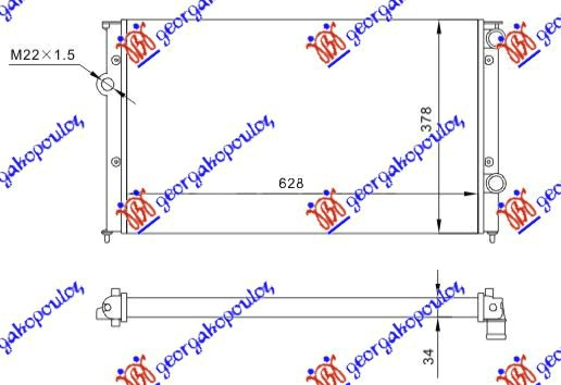 HLADNJAK MOTORA 1.9 TDI (62.5x37.9x3.2) (NRF)