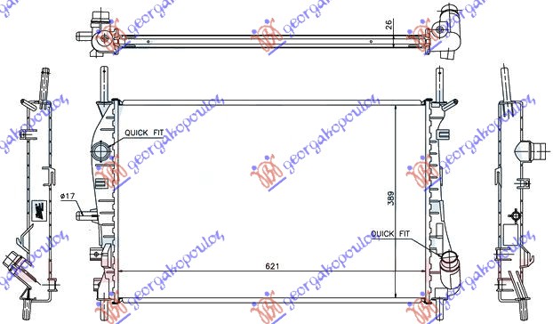 HLADNJAK MOTORA DIZEL (+AC) (62x39.7) 02-