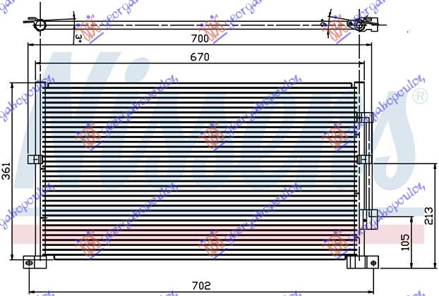 HLADNJAK KLIME ZA SVE MODELE BENZIN/DIZEL (670x361x16) -02