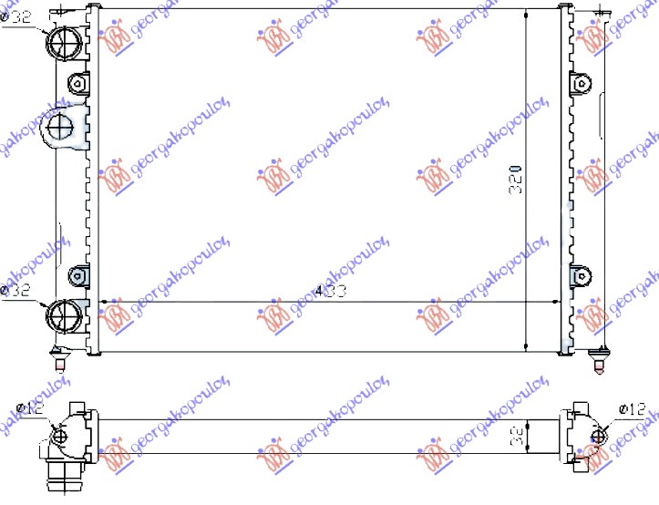 HLADNJAK MOTORA 1.9 TDI (62.5x37.9x3.2) (NRF)