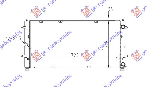 HLADNJAK MOTORA 1.8/2.0/2.5/2.8 BENZIN / 1.9/2.4 D/TD 2.5 TDI DIZEL (720x360x34)