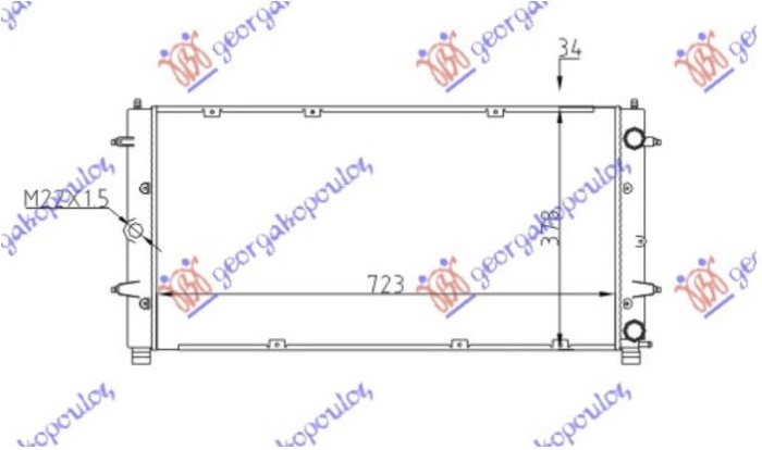 HLADNJAK MOTORA 1.8/2.0/2.5/2.8 BENZIN / 1.9/2.4 D/TD 2.5 TDI DIZEL (720x360x32)