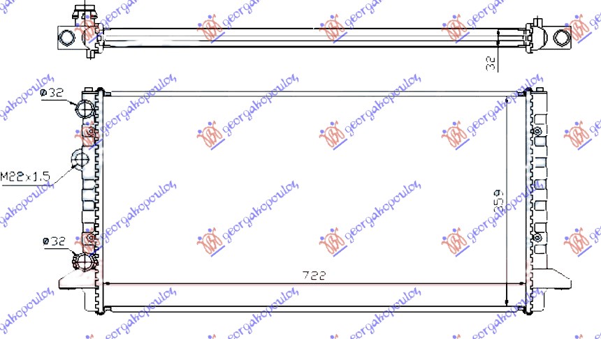 HLADNJAK MOTORA BENZIN/DIZEL (AUTO) (72x37) (NRF)