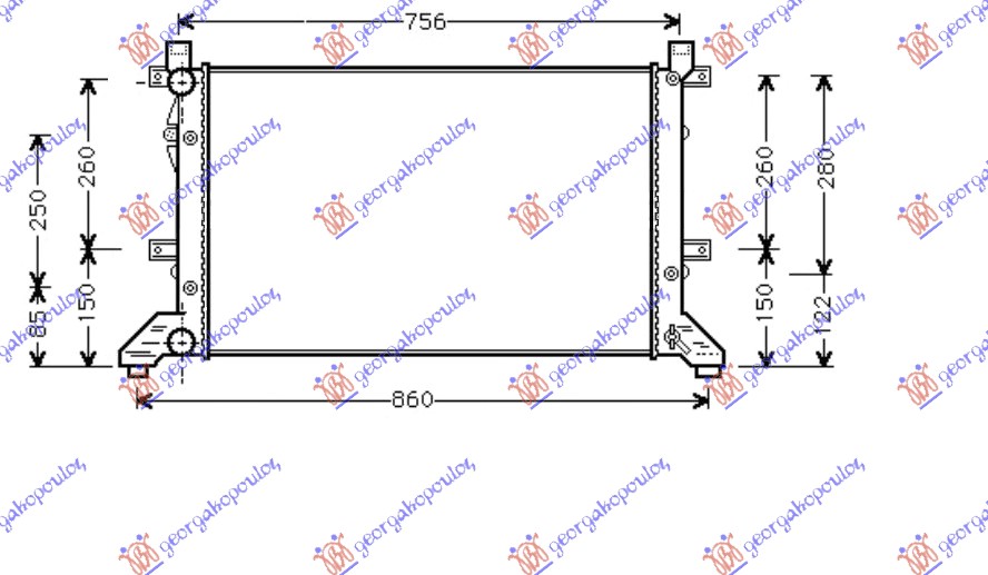 HLADNJAK MOTORA 2.3 BENZIN/2.5/2.8 TDI (MAN) (67.9x39.9x2.6) (NRF)