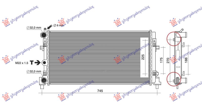 HLADNJAK MOTORA 1.2/1.6 12/16V - 1.2/1.6 TDi (65x34) (VALEO)