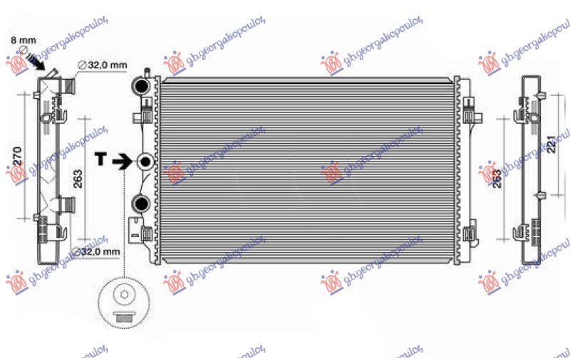 HLADNJAK MOTORA 1.4T Si/GTi/RS/CUPRA - 1.6/2.0 Tdi (650x410) (VALEO)