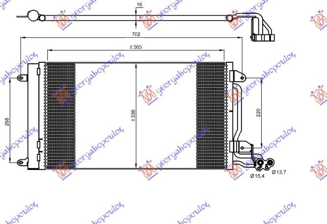 HLADNJAK KLIME BENZIN/DIZEL (580x350x16) (NRF)