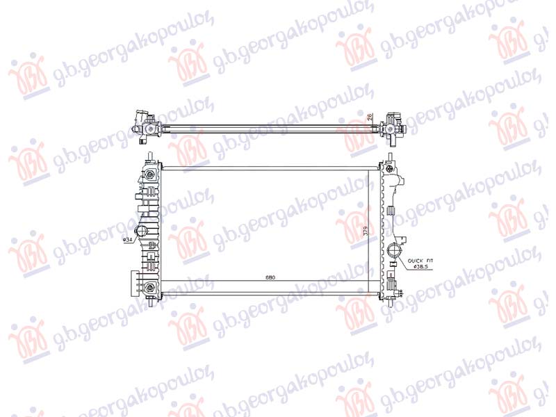 HLADNJAK MOTORA 2.0 DIZEL (AUTO) (680x400) (NRF)