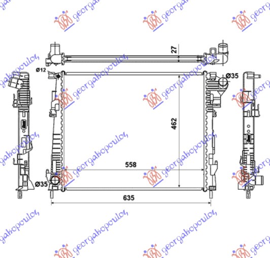 HLADNJAK MOTORA 2.0 CDTi (-AC) (56x44.9) (BEZ START-STOP SISTEMA) (NISSENS)