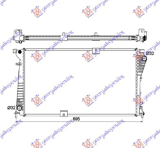 HLADNJAK MOTORA 2.0 CDTi 2.5 DTi DIZEL (780x450x26) CEV DIJAGONALNO (SA START-ST
