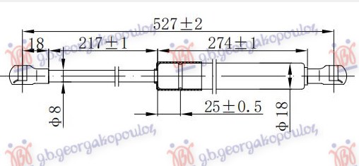 AMORTIZER GEPEK VRATA -07 (536L-410N)