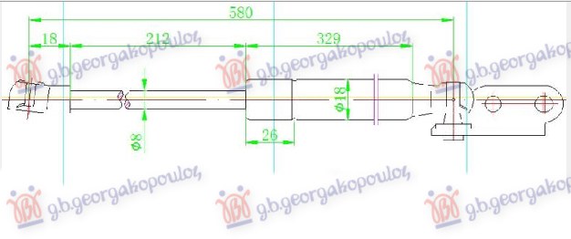 AMORTIZER GEPEK VRATA 07- (580L-540N)