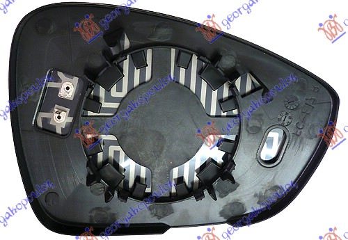 STAKLO RETROVIZORA SA GREJACEM PLAVO (KONVEKSNO) - LEVO