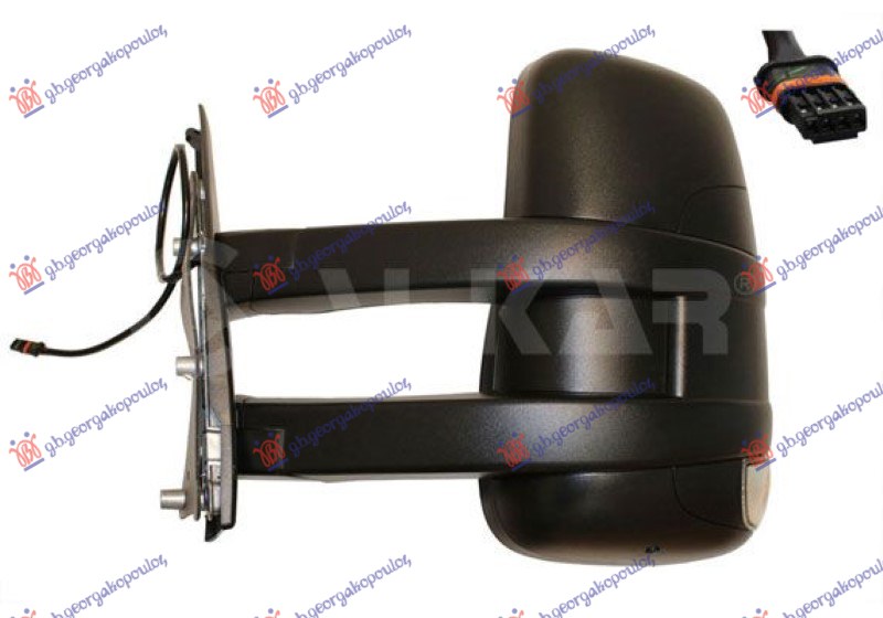 RETROVIZOR MEHANICKI DUGI (MIGAVAC) (SENZOR) (POZICIONO SVETLO 16W) (KONVEKSNO S - LEVO