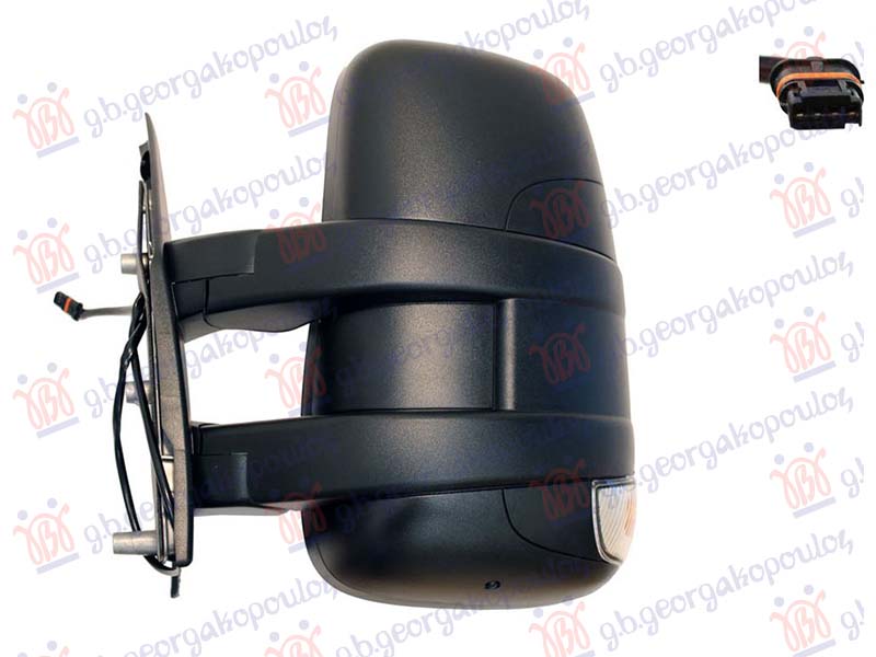 RETROVIZOR MEHANICKI KRATKI (MIGAVAC) (SENZOR) (POZICIONO SVETLO 16W) (KONVEKSNO