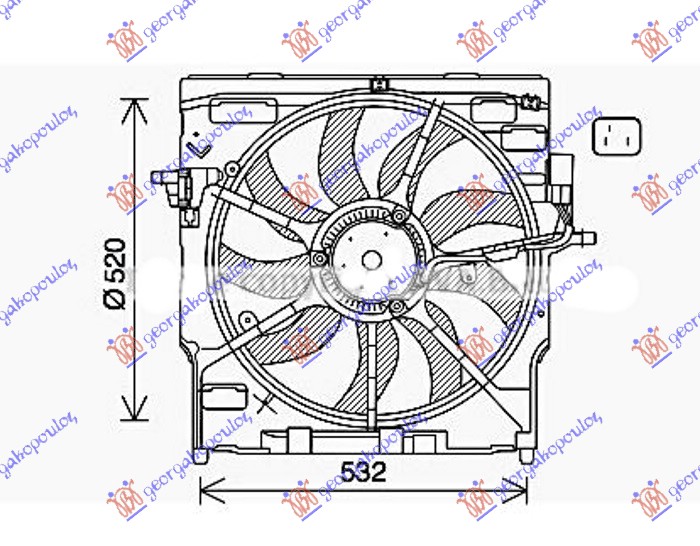 VENTILATOR DIZEL (520mm) (3 pin) (850W) 