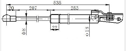 AMORTIZER GEPEK VRATA (535L-375N) - LEVO