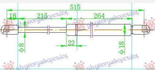 AMORTIZER GEPEK VRATA 5 VRATA (515L-400N)