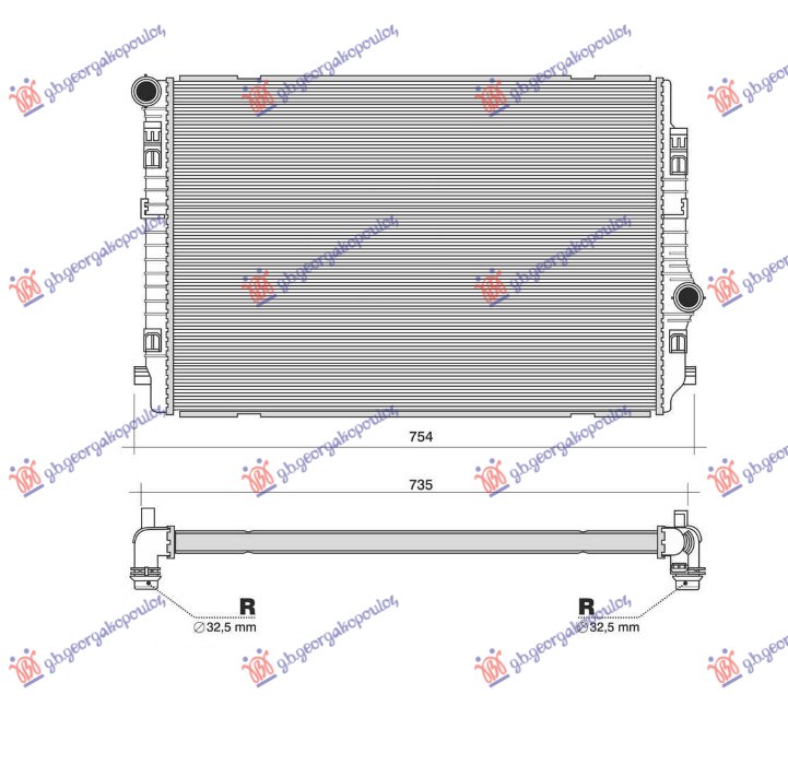 HLADNJAK MOTORA 2.0 TDi (135 KW) DIZEL (650x450x32) (NISSENS)