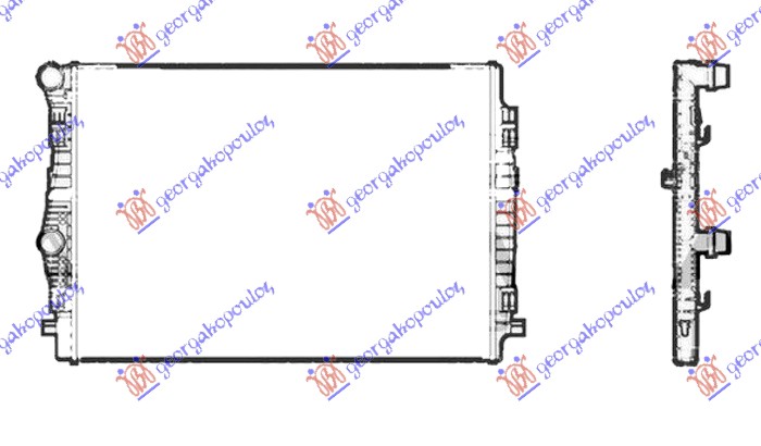 HLADNJAK MOTORA 1.4 TFSi BENZIN - 2.0 Tdi DIZEL (650x445) (KOYO) - DESNO