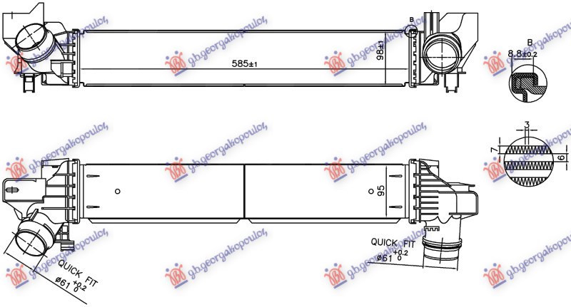 HLADNJAK INTERKULERA 2.0 BENZIN (585x98x95)