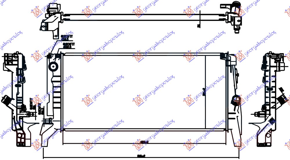 HLADNJAK MOTORA 2.0 (220i) BENZIN (AUTO) (680x320x26) (3 CEVI)