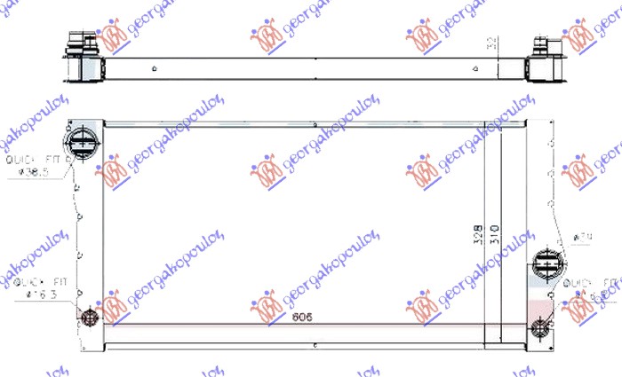 HLADNJAK MOTORA 3.0 (535iX) BENZIN ( i  GT/F07) (605x310x32)