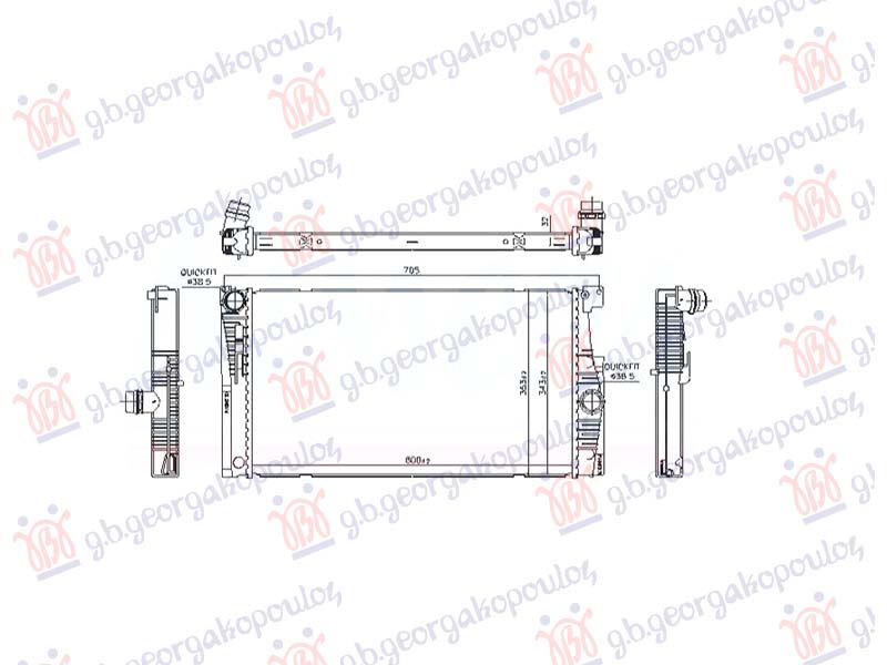 HLADNJAK MOTORA 2.0 BENZIN (600x344x32) (NISSENS)