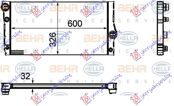 HLADNJAK MOTORA 3.0 535i/HIBRID BENZIN ( i GT/F07) (600x326x32) (MAHLE BEHR PREMI